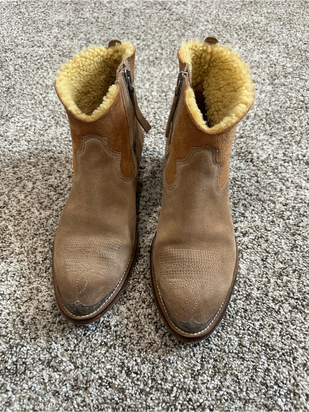 Golden Goose Young Suede Shearling Western Boots Size 39